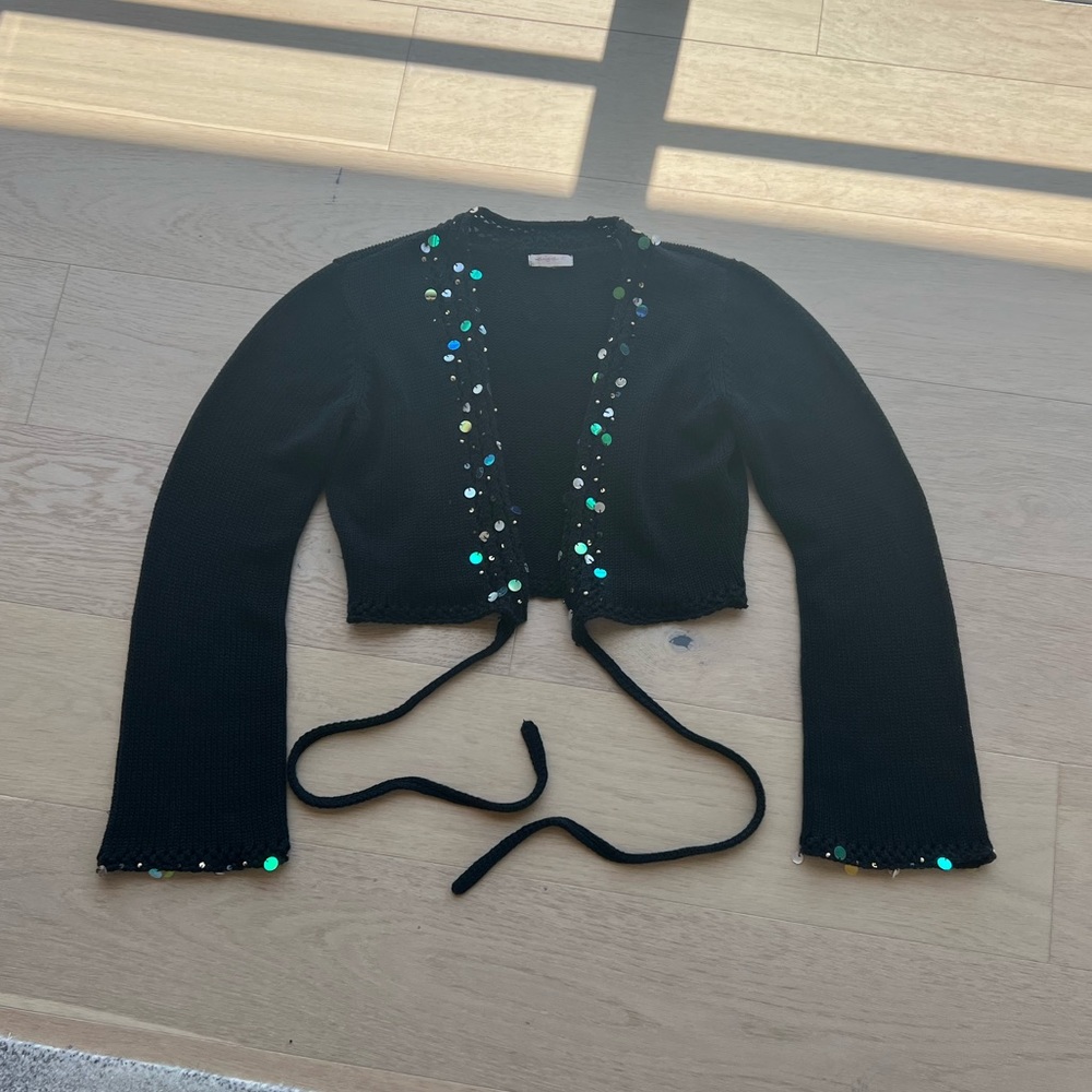 thrifted cardigan (from funny pretty nice nyc)